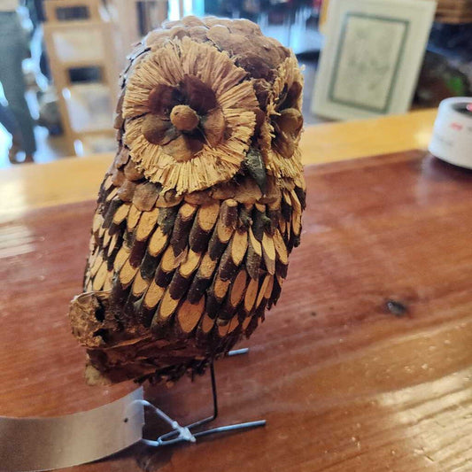 Owl decor- Made out of pine cone