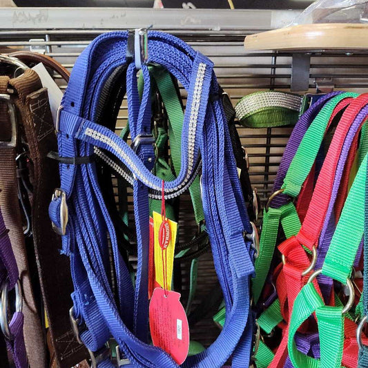 Pony Nylon headstall and breast collar set with crystals