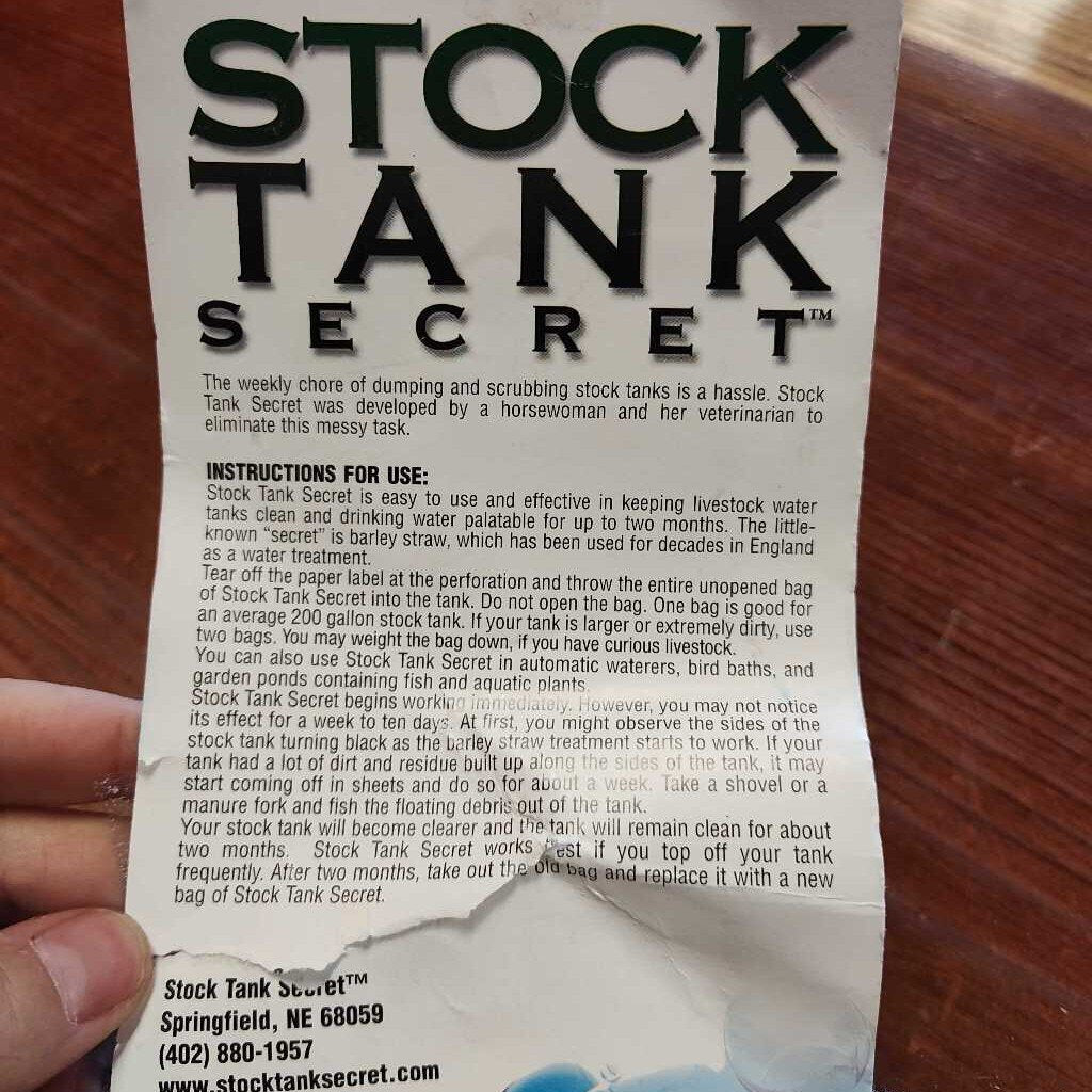 Stock tank treatment