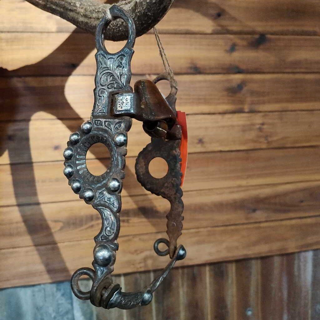 Western show bit-Blue Silver on antiqued steel