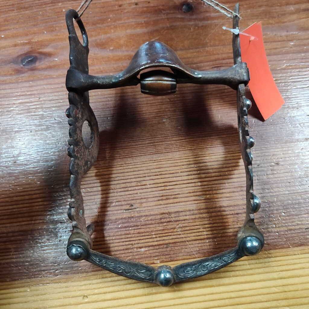 Western show bit-Blue Silver on antiqued steel