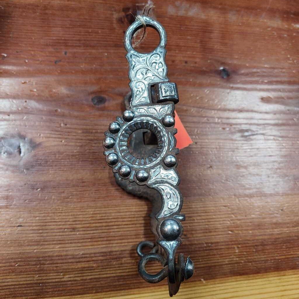 Western show bit-Blue Silver on antiqued steel