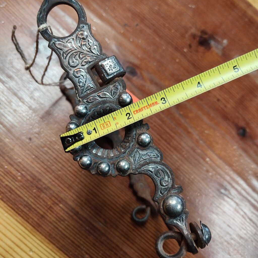 Western show bit-Blue Silver on antiqued steel