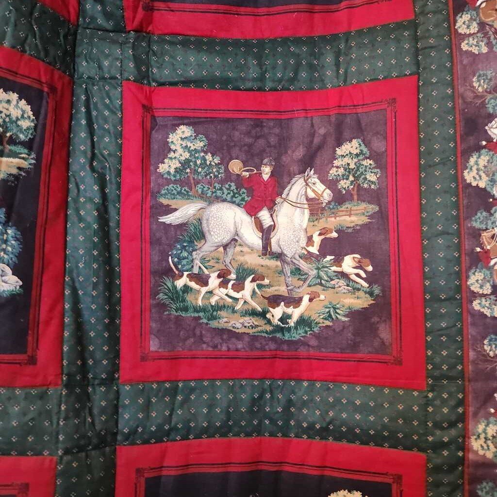 Fox Hunt theme blanket/ quilt