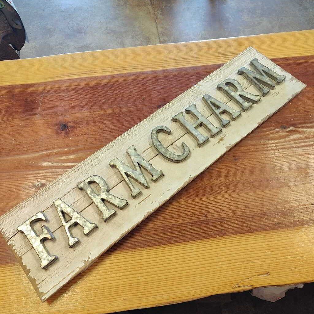 Wood and tin " Farm Charm"