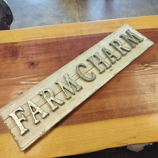 Wood and tin " Farm Charm"
