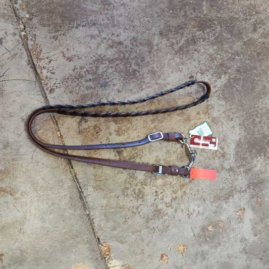Braided leather comp reins