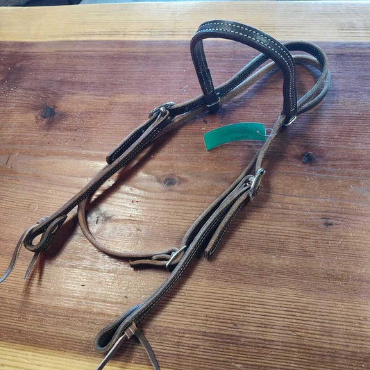 Browband- Plain leather- stitched