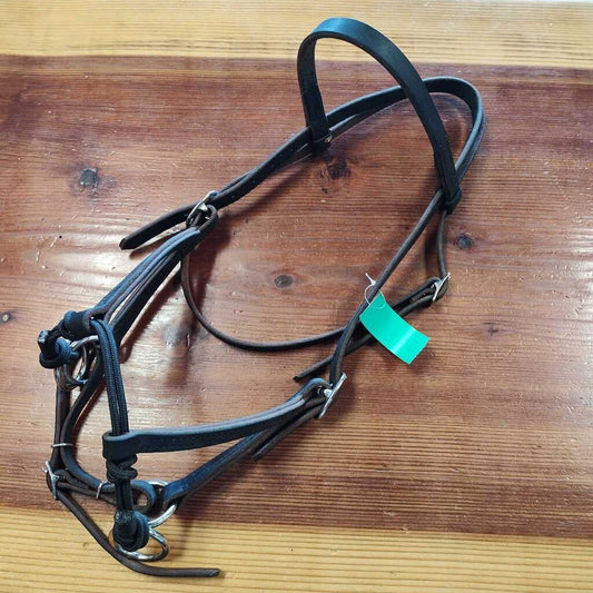 Leather and rope sidepull
