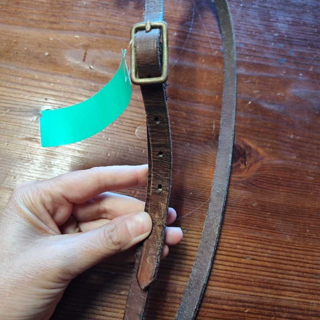 Used leather throat latch