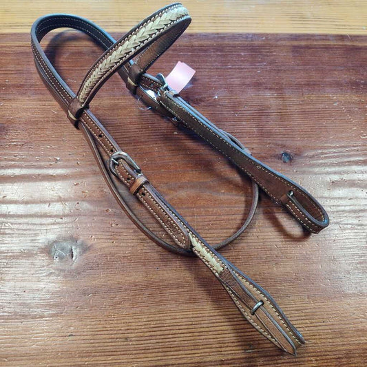 Browband bridle with rawhide detail