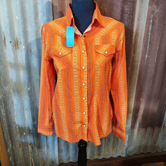 Long sleeve snap front- ladies