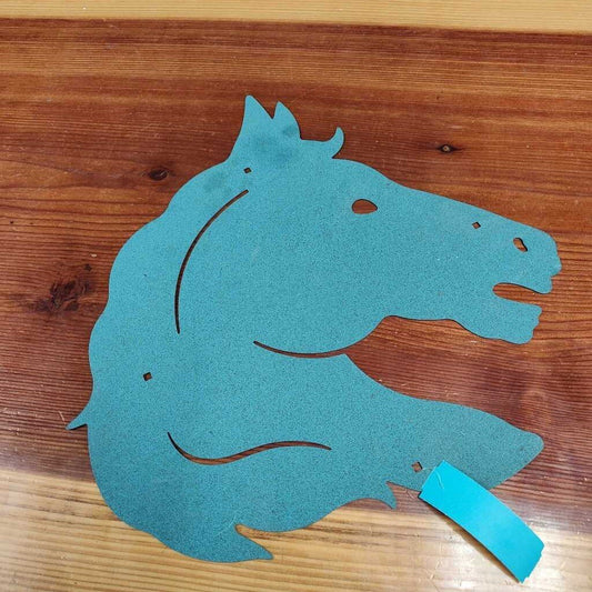Metal horse head