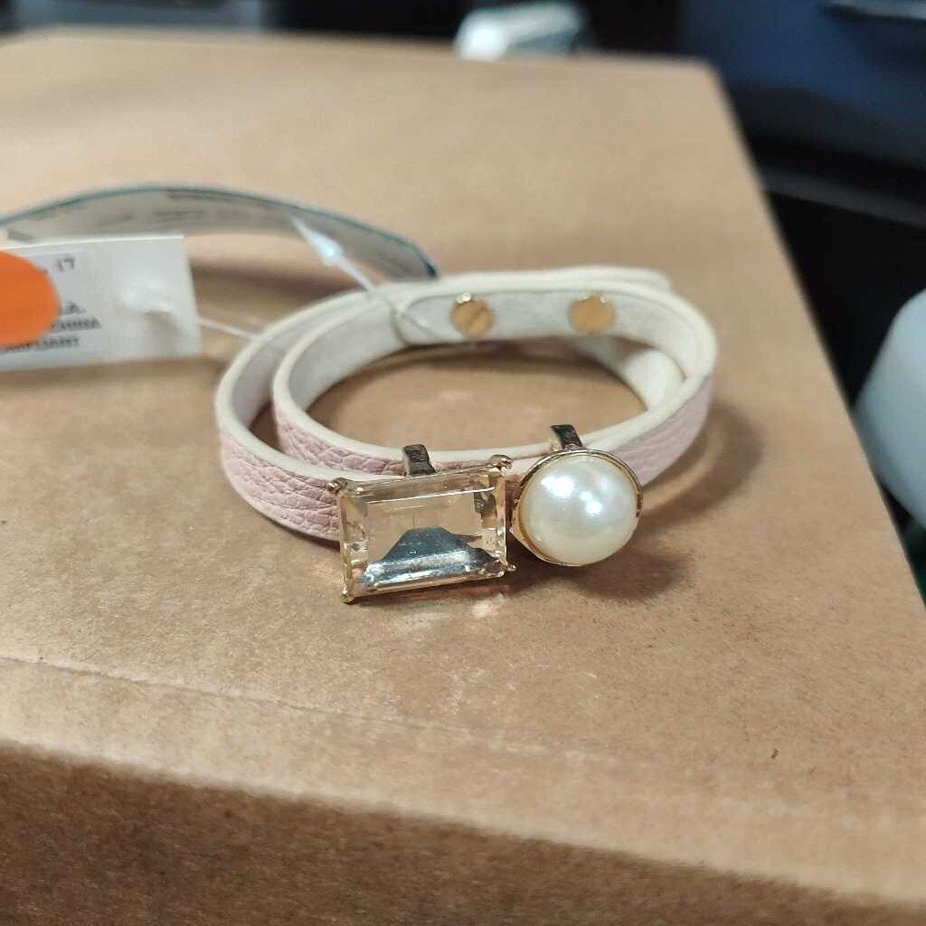 Bracelet- faux leather- gems