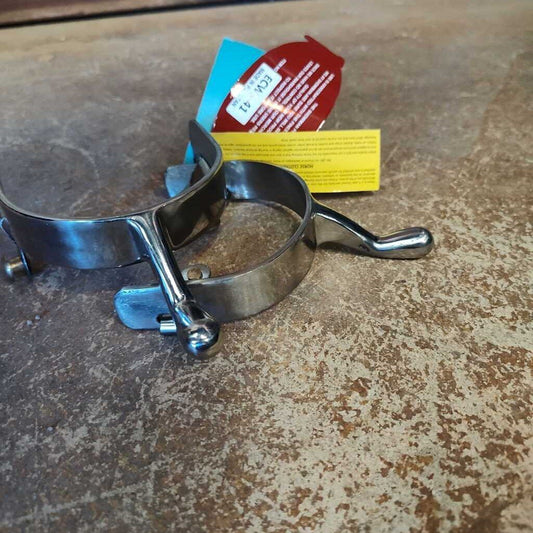 Humane spurs with brass buttons