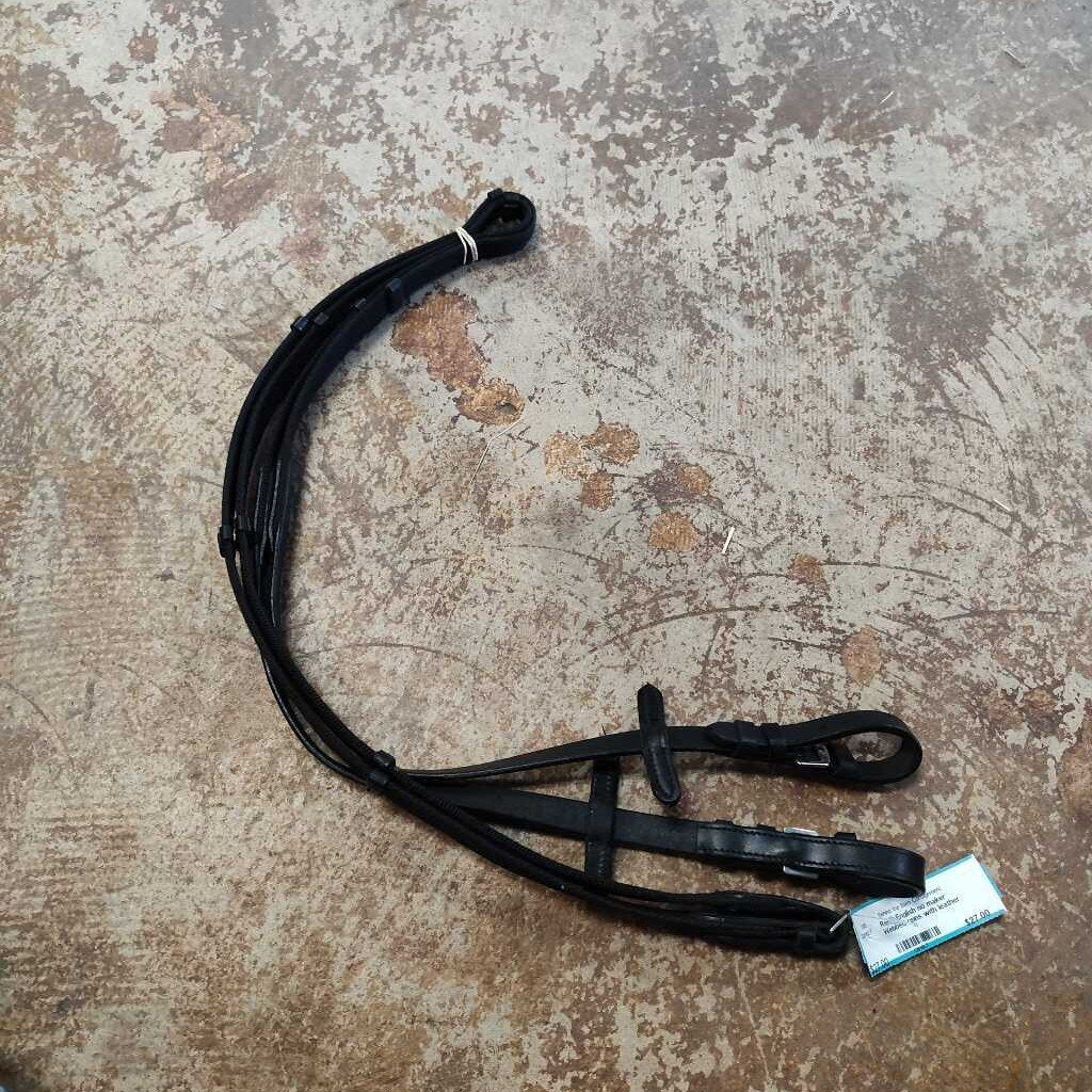 Webbed reins with leather stops