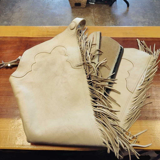 Smooth leather- fringe new without tags!!