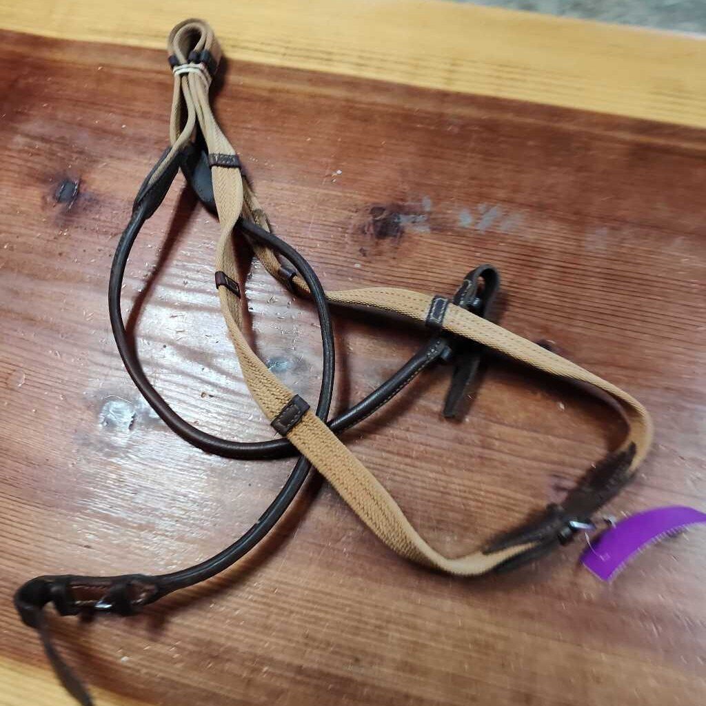 Rolled leather with webbing and grips
