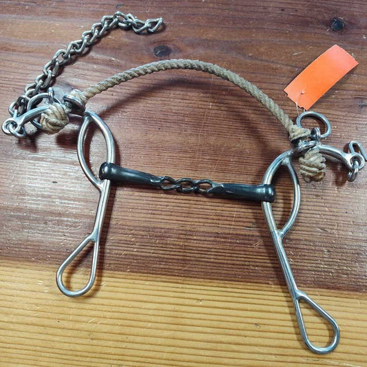 Rope nose combo bit with gag and chain