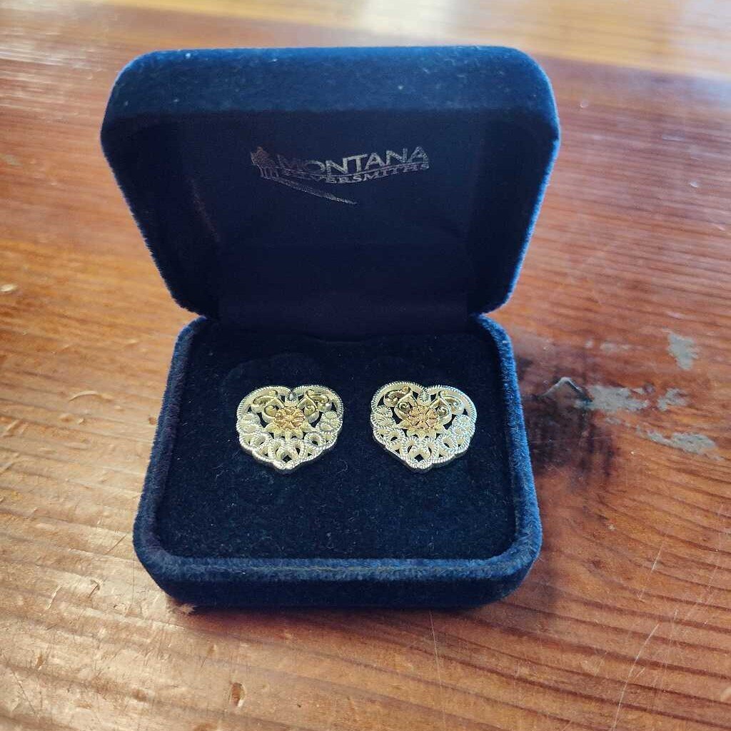 Post heart earrings