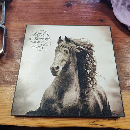 Wooden print" The Lords is my strength"