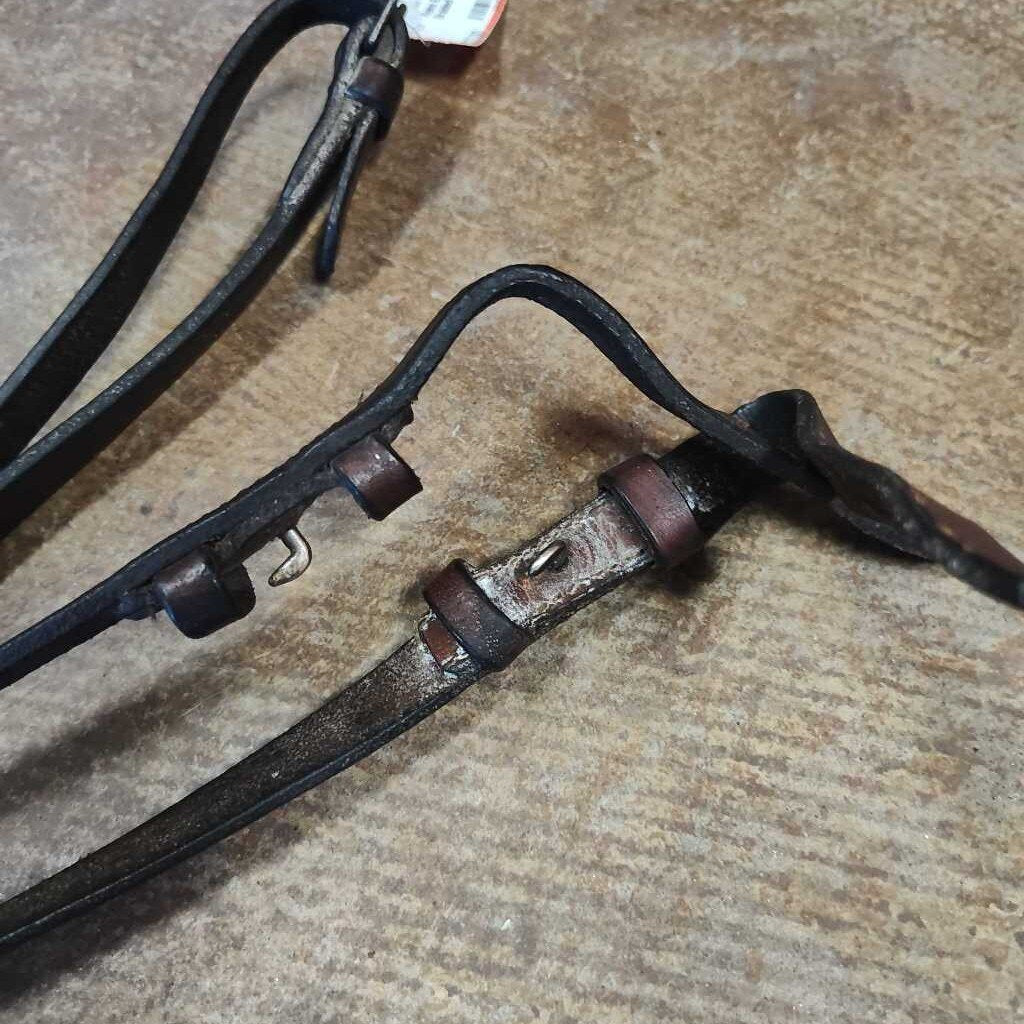 Braided leather reins