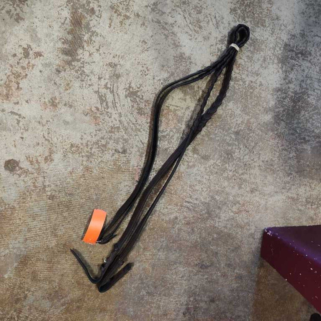 Braided leather reins