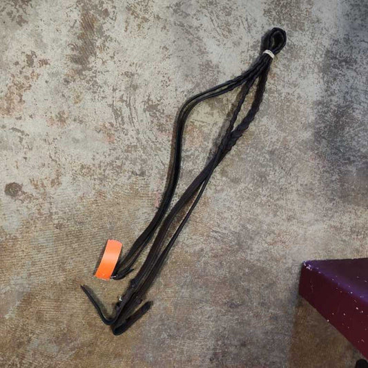 Braided leather reins