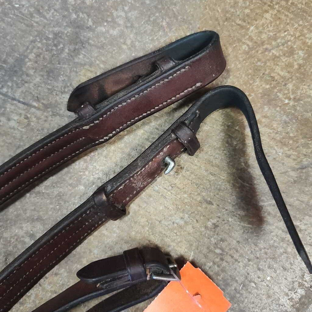 Braided leather reins