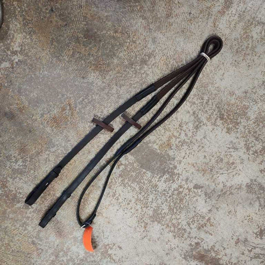 Leather and rubber dot reins