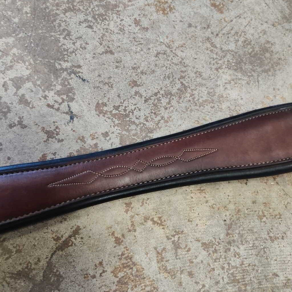 leather girth 1 side elastic- fancy stitch