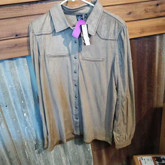Ladies- long sleeve- faux suede
