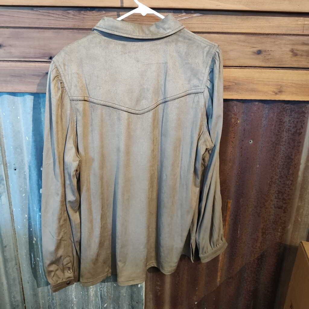 Ladies- long sleeve- faux suede