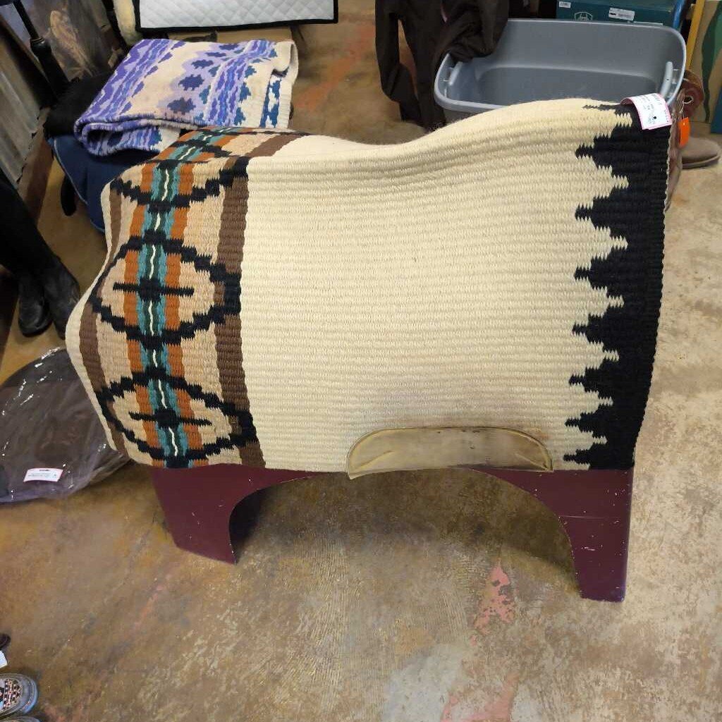 woven pad cover with leather