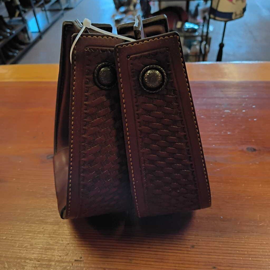 new off new saddle leather- basketweave