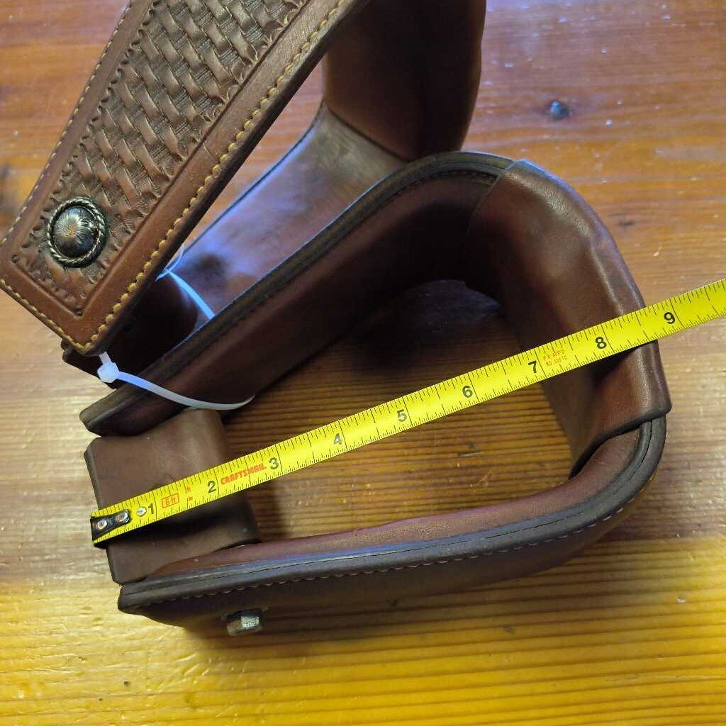 new off new saddle leather- basketweave