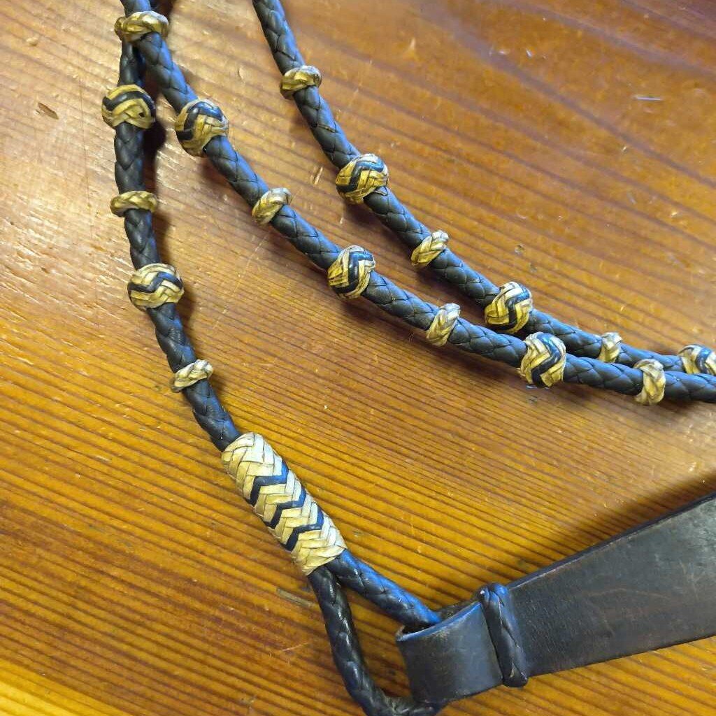 Rommel reins vintage braided roohide