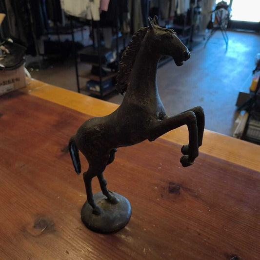 rearing metal horse