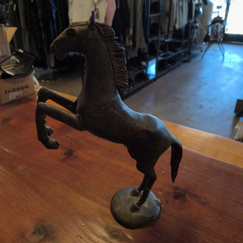 rearing metal horse