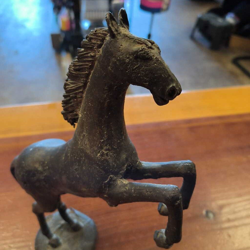 rearing metal horse