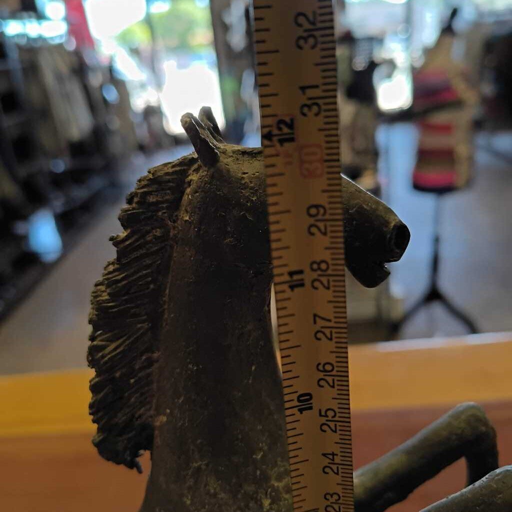 rearing metal horse