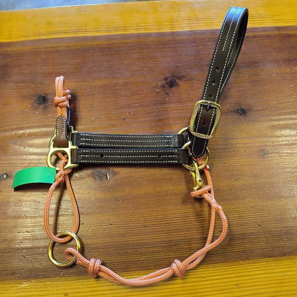 Leather and rope correction halter