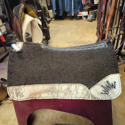 Brown and cowhide