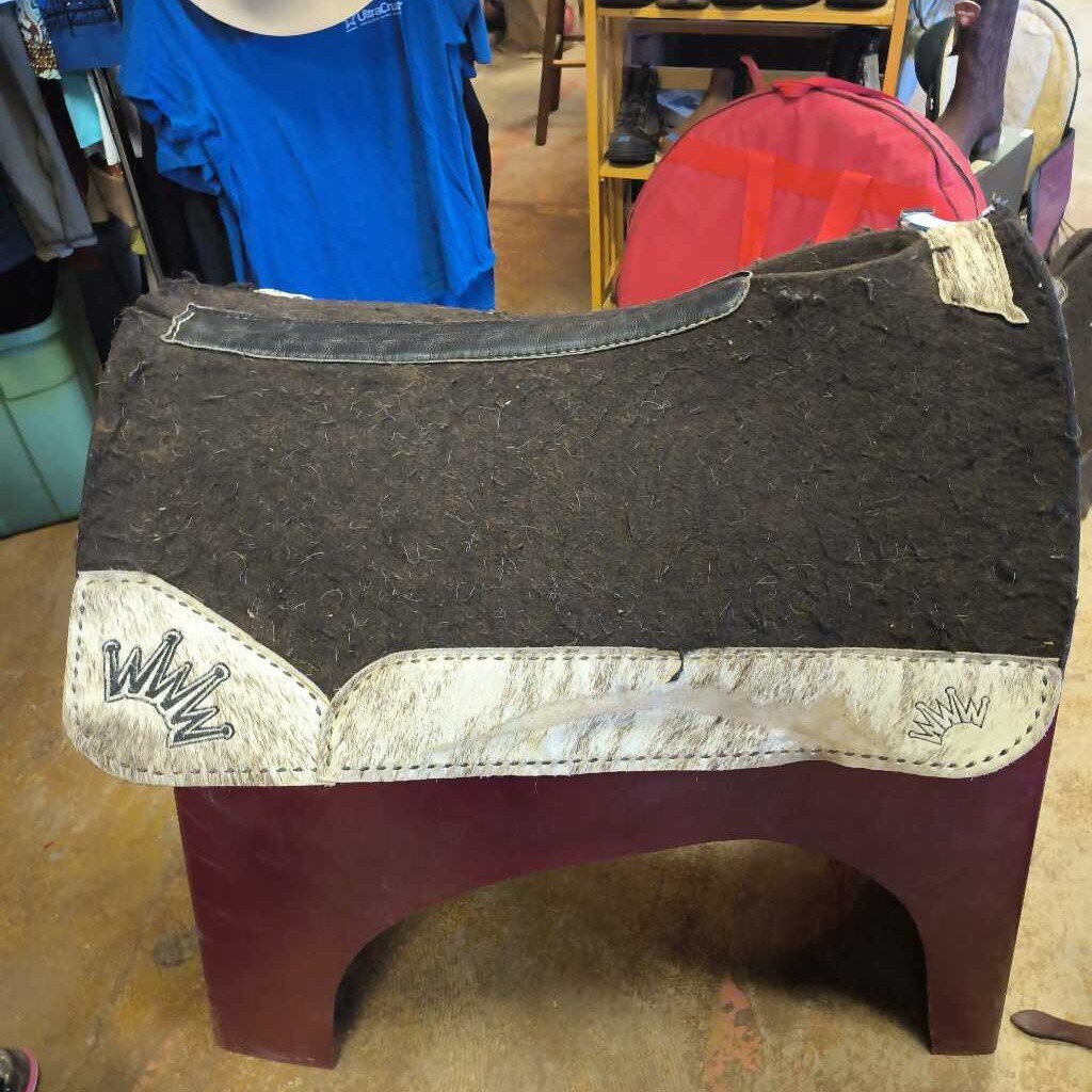 Brown and cowhide
