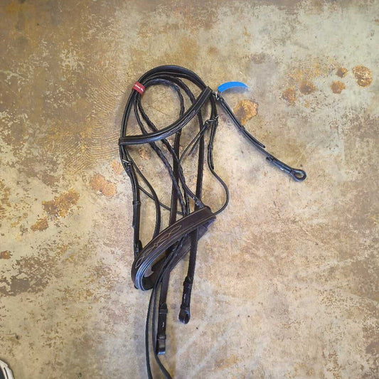 Wide, raised, fancy stitch bridle set