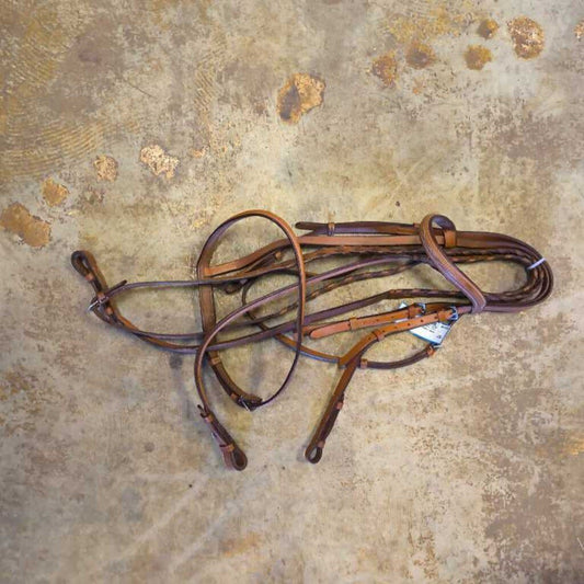Raised fancy stitch bridle and reins