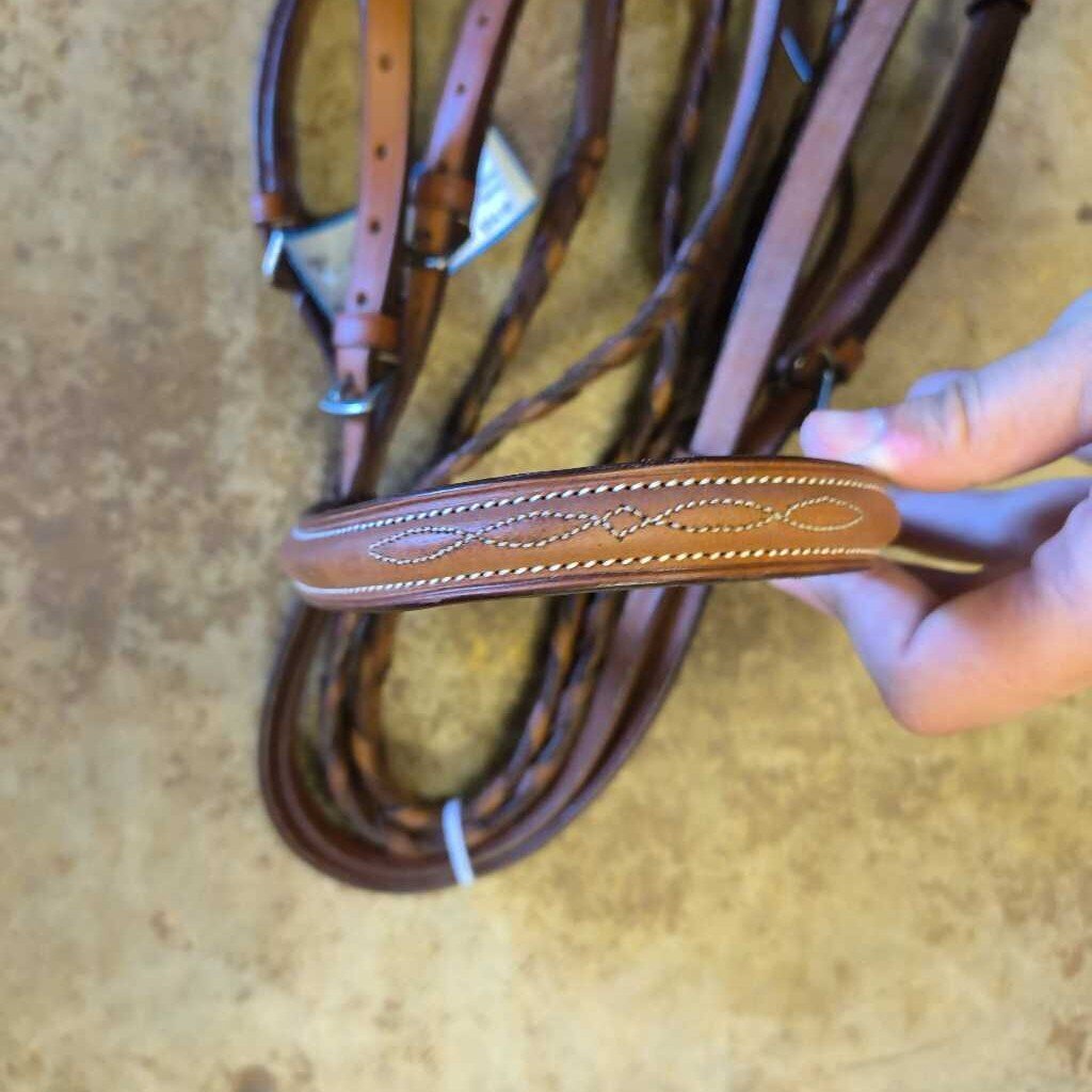 Raised fancy stitch bridle and reins