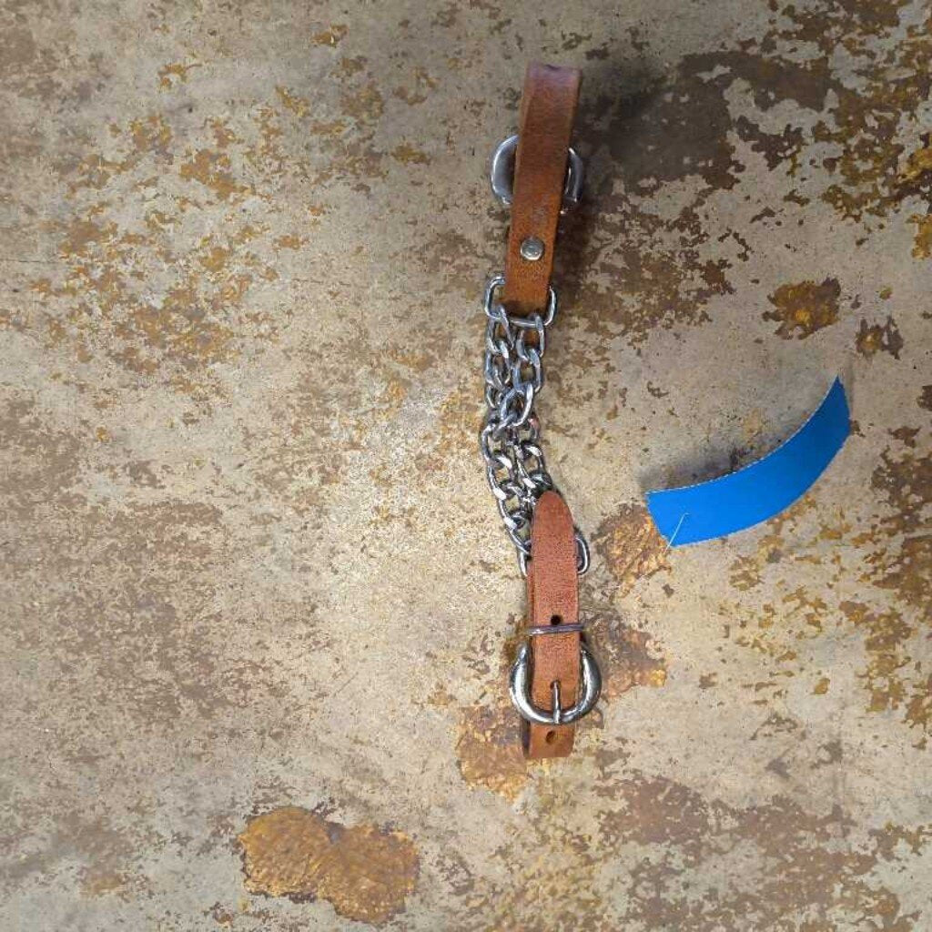 Leather and chain curb strap
