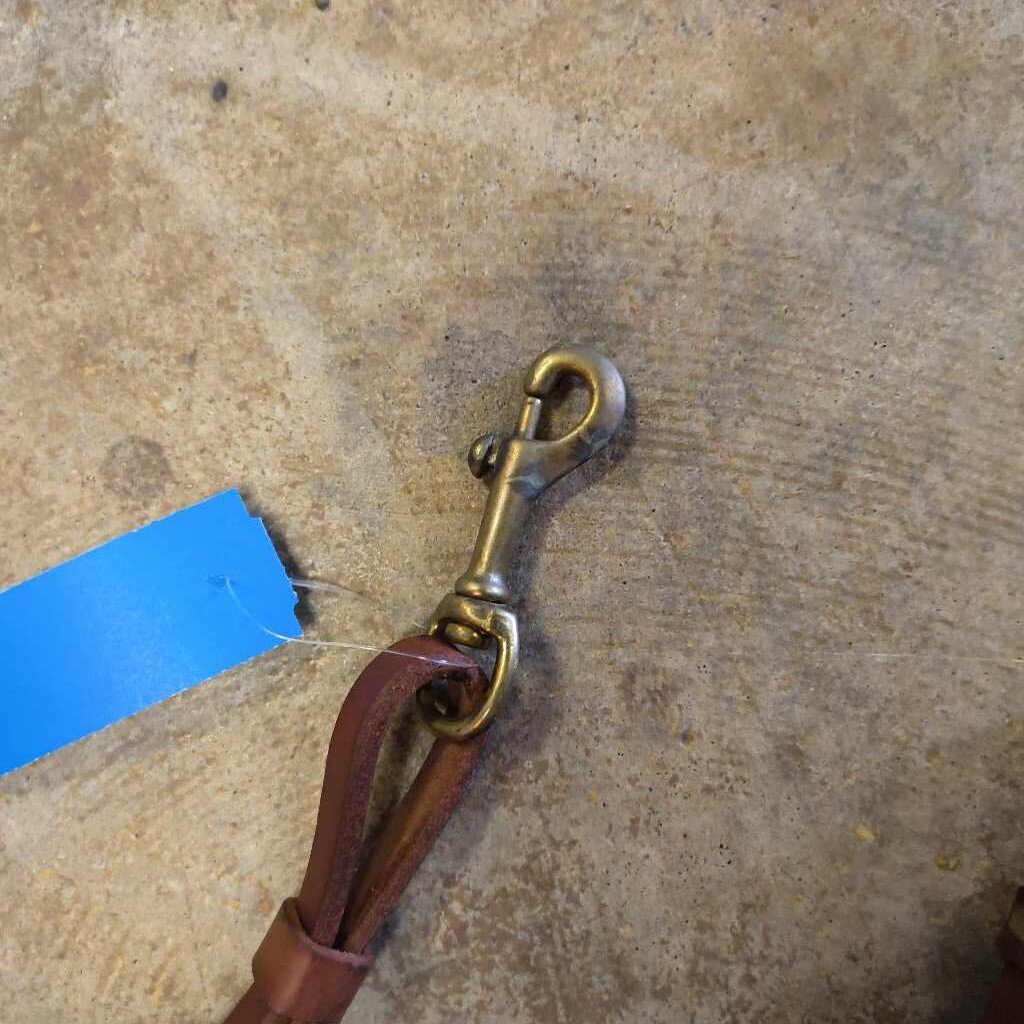 Thin single loop braided leather reins